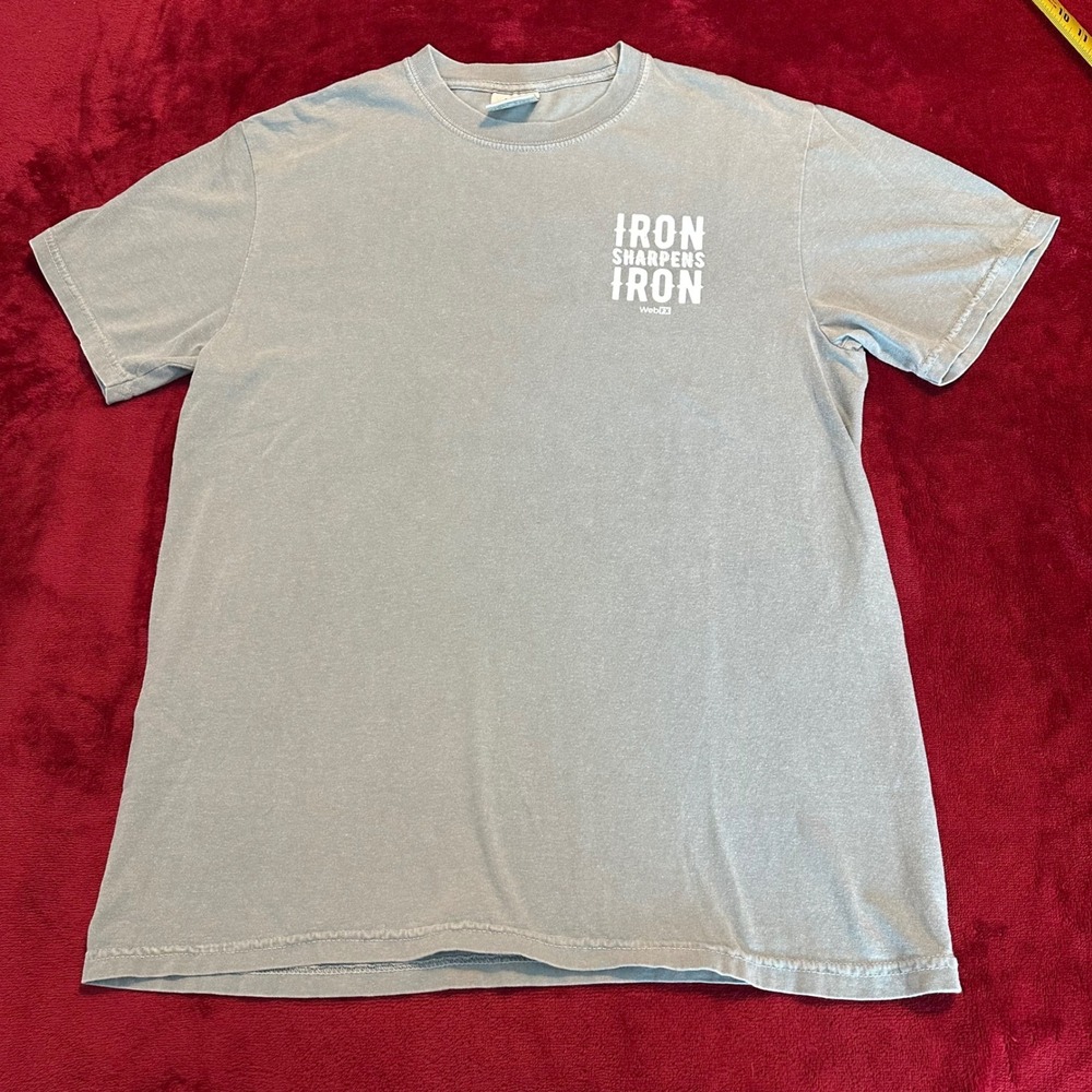 Comfort Colors Iron‎ Sharpens Iron WebFX Gray Graphic T-Shirt Mens Medium